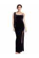 Long Dark Navy Sleeveless Sheath Low Back High Side Slit Formal Evening Gown / Prom Dress / Bridesmaid Dress Birmingham
