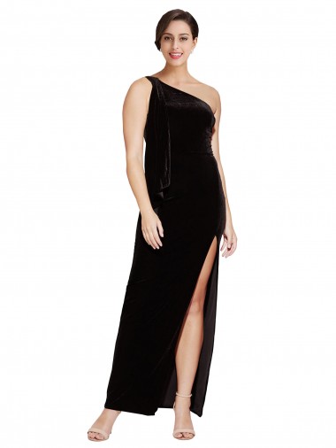 Long Black Sleeveless Sheath Stretch Velvet Formal Evening Gown / Prom Dress / Bridesmaid Dress Birmingham