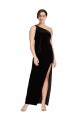 Long Black Sleeveless Sheath Stretch Velvet Formal Evening Gown / Prom Dress / Bridesmaid Dress Birmingham