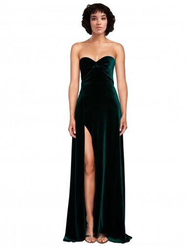 Sweep Train Dark Green Sleeveless A-Line Low Back Semi Formal Evening Dress / Prom Dress / Bridesmaid Dress Birmingham
